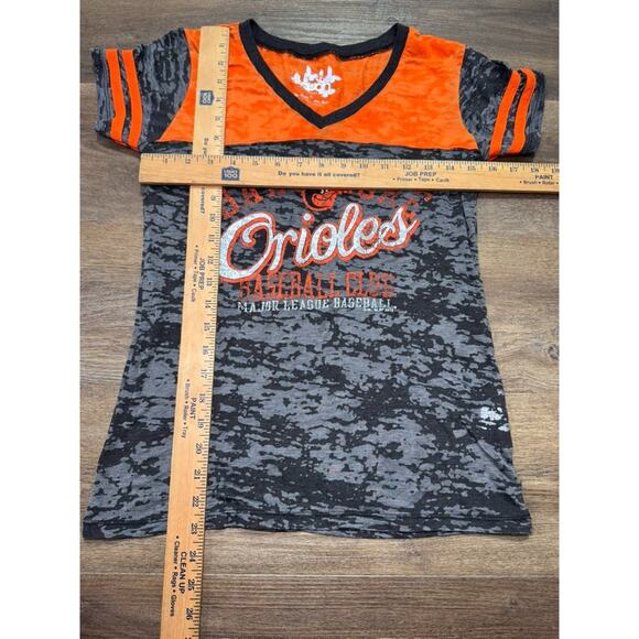 Baltimore Orioles Women's / Juniors Sheer Shirt - Size Large Black & Orange - Picture 4 of 6